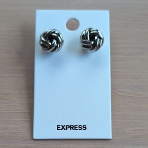 Express Twisted Silver Stud Earrings